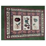 Fruit design area rug, 3.3 x 4.8