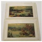 Pair framed prints