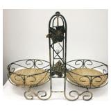 Metal & wicker stand