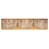 Three 7" press cut bowls
