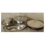 5pc Assorted Silver Plated Serving Items