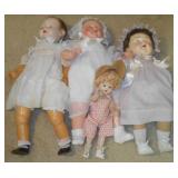 Lot of 4 Antique dolls