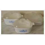 3 pc Corningware Dishes w/ lids