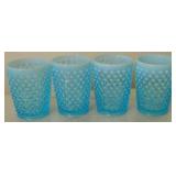 4 pc Hobnail Glass small tumblers