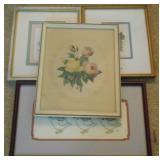 Lot of 4 assorted framed prints