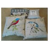3 throw pillows & throw blanket