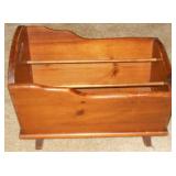 Wood Doll bed/ Magazine holder