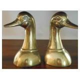 Brass Duck Head Bookends