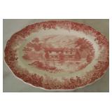 Meakin Red & white platter