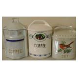 Lot of 3 Antique Porcelain Canisters