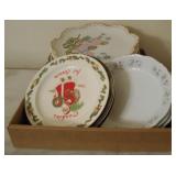 Tray lot of assorted plates & more