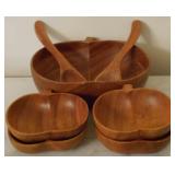 7pc Wood Salad serving set