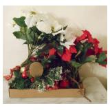 Tray lot of assorted faux flowers & more