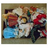 Tray Lot of assorted dolls