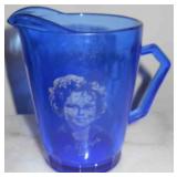 Shirley Temple Blue Glass Pitcher