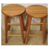 Pair of wood stools