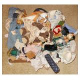 Tray lot of assorted dolls & more