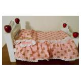 Wood Doll Bed w/ bedding