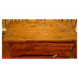 Wood Blanket Chest w/ contents