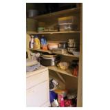 Closet lot/shelves of assorted items