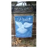 Peace flag w/ metal holder