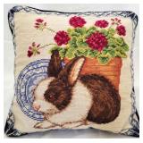 Bunny Needlepoint Pillow