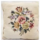 Floral Needlepoint Pillow