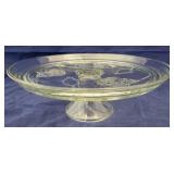 Glass Cake Plate on Pedestal