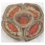 3 Piece vintage pottery tidbit server