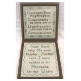 Pair Framed Needlepoints