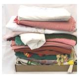Tray Lot of Assorted Linens