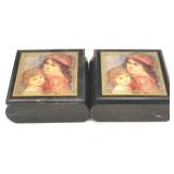 2 pc Marble Trinket Boxes Set