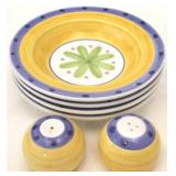 6 pc Art Pottery China Set