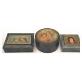 3 pc Marble Trinket Box Set