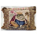 Needlepoint Frog/Prince Pillow