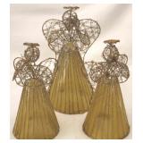 3 pc. Metal Wire Angels Set