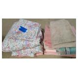 Lot of full size sheets and assorted towels