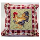 Rooster Needlepoint Pillow