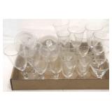 Tray Lot of Assorted Glasses