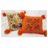 Lot of 2 Decorative Pillows w/ Tassles