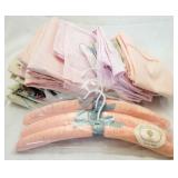 Lot of Assorted Pillowcases & Satin Hangers