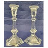 Crystal Candletstick Holders - 8 1/4 tall