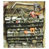 Metal Shelf Rack w/ Assorted Contents