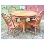 Claw Foot Table w/ 4 Windsor Back Chairs