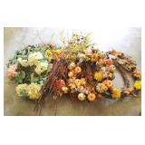 Lot of ASsorted Wreaths & Faux Flowers