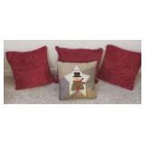 Lot of 4 Christmas Theme Throw Pillows