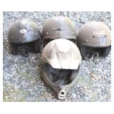 4pc Motorcycle Helmets - Sz L/XL