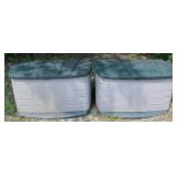 Pair of Rubbermaid outdoor storage boxes