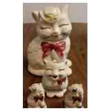 4pc Puss n Boots Cookie jar, pitcher, salt & pep