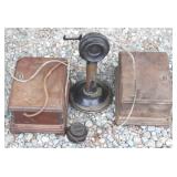Antique Candlestick Phone w/ 2 Ringer Boxes